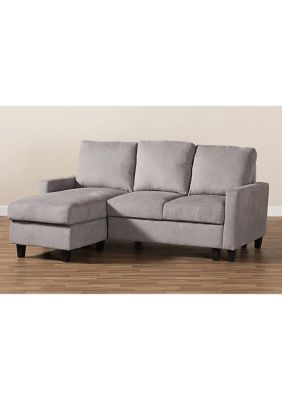 Greyson Modern and Contemporary Light Grey Fabric Upholstered Reversible Sectional Sofa