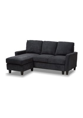 Greyson Modern and Contemporary Dark Grey Fabric Upholstered Reversible Sectional Sofa