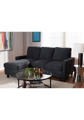 Greyson Modern and Contemporary Dark Grey Fabric Upholstered Reversible Sectional Sofa