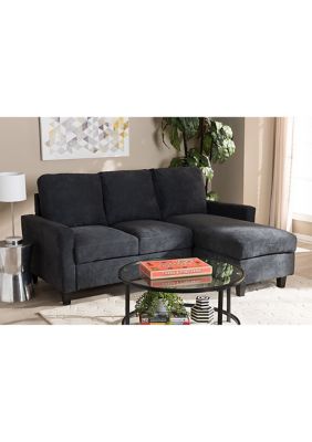 Greyson Modern and Contemporary Dark Grey Fabric Upholstered Reversible Sectional Sofa