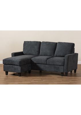 Greyson Modern and Contemporary Dark Grey Fabric Upholstered Reversible Sectional Sofa