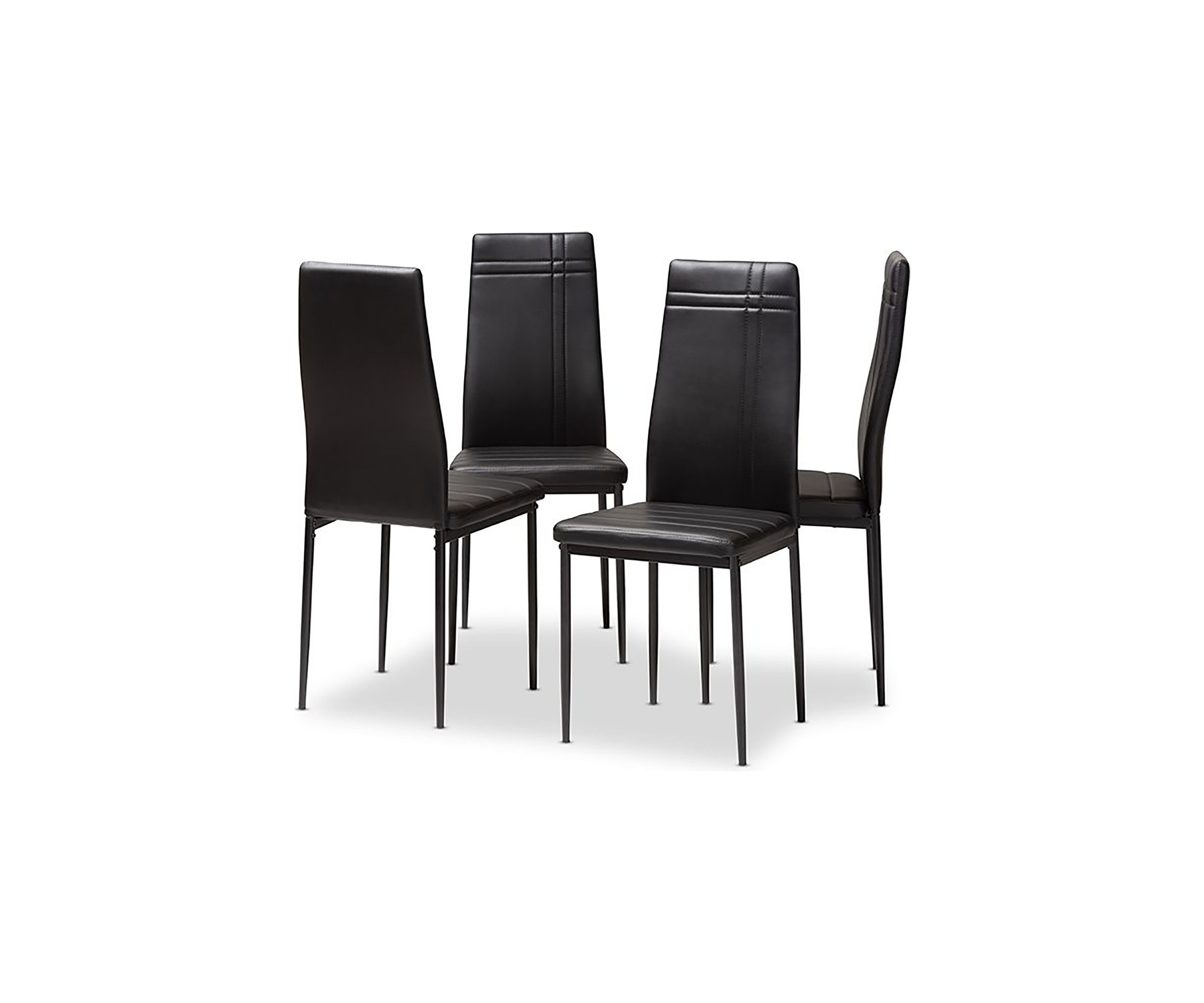 Matiese Modern and Contemporary Black Faux Leather Upholstered Dining Chair