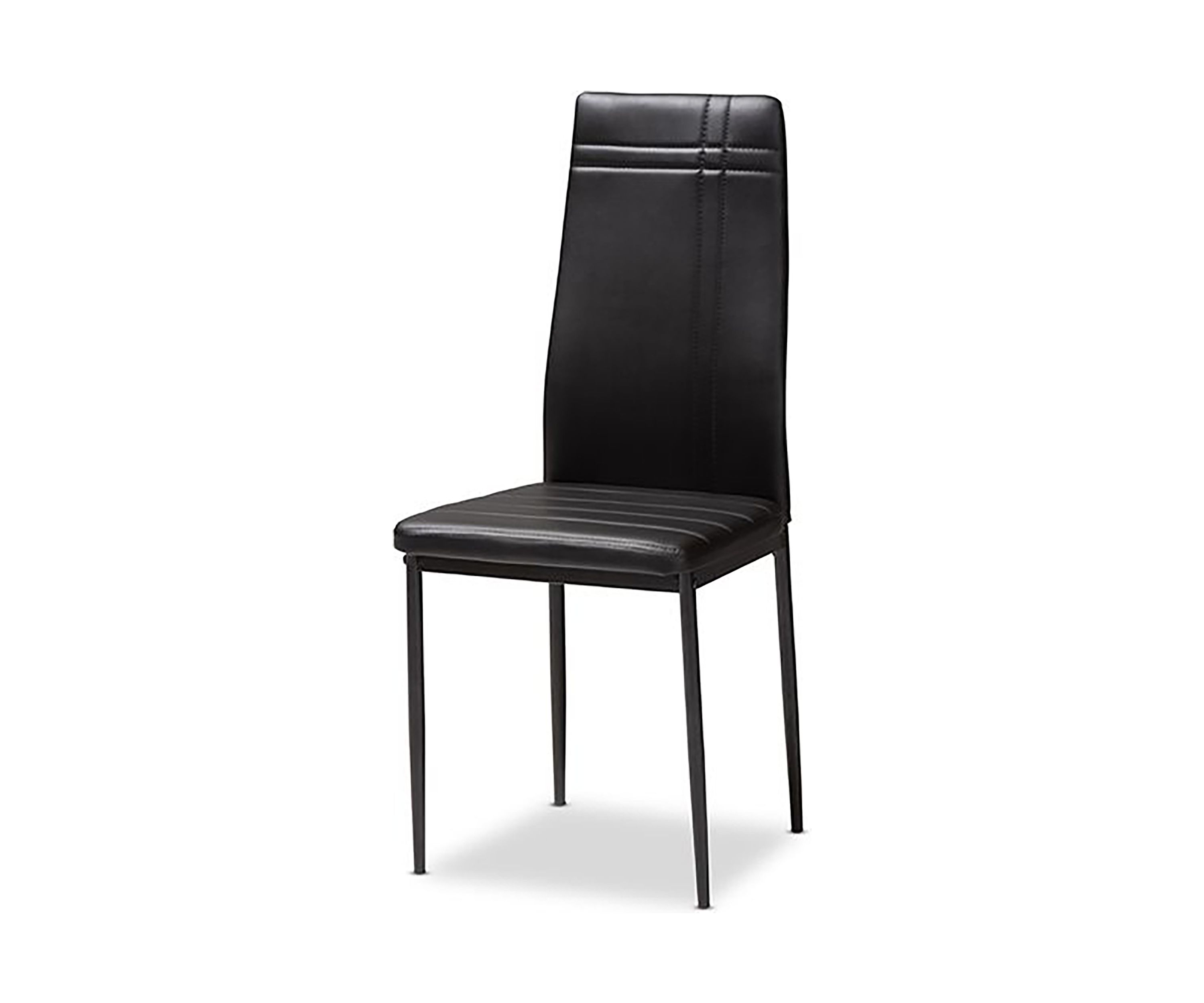 Matiese Modern and Contemporary Black Faux Leather Upholstered Dining Chair
