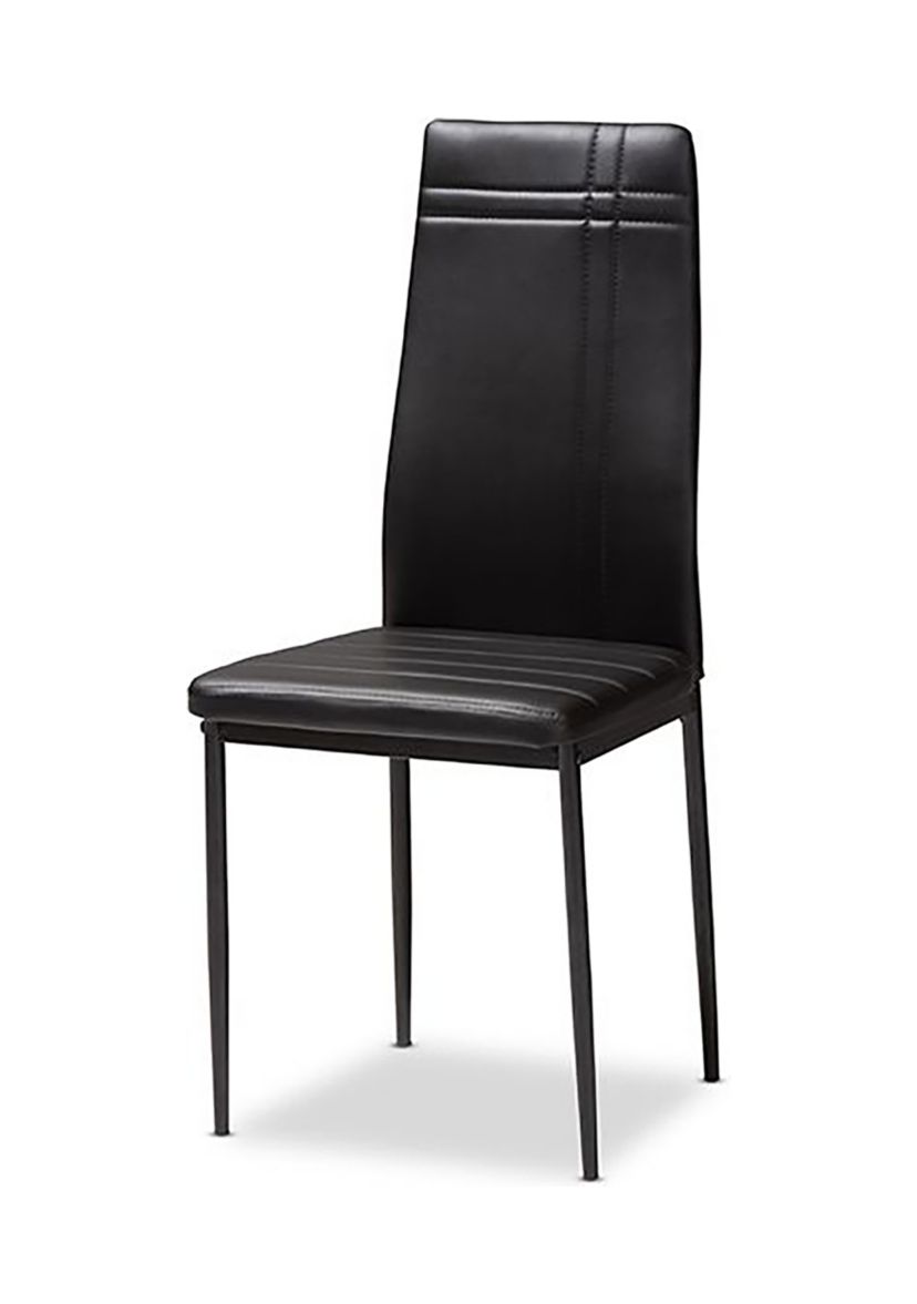 Matiese Modern and Contemporary Black Faux Leather Upholstered Dining Chair