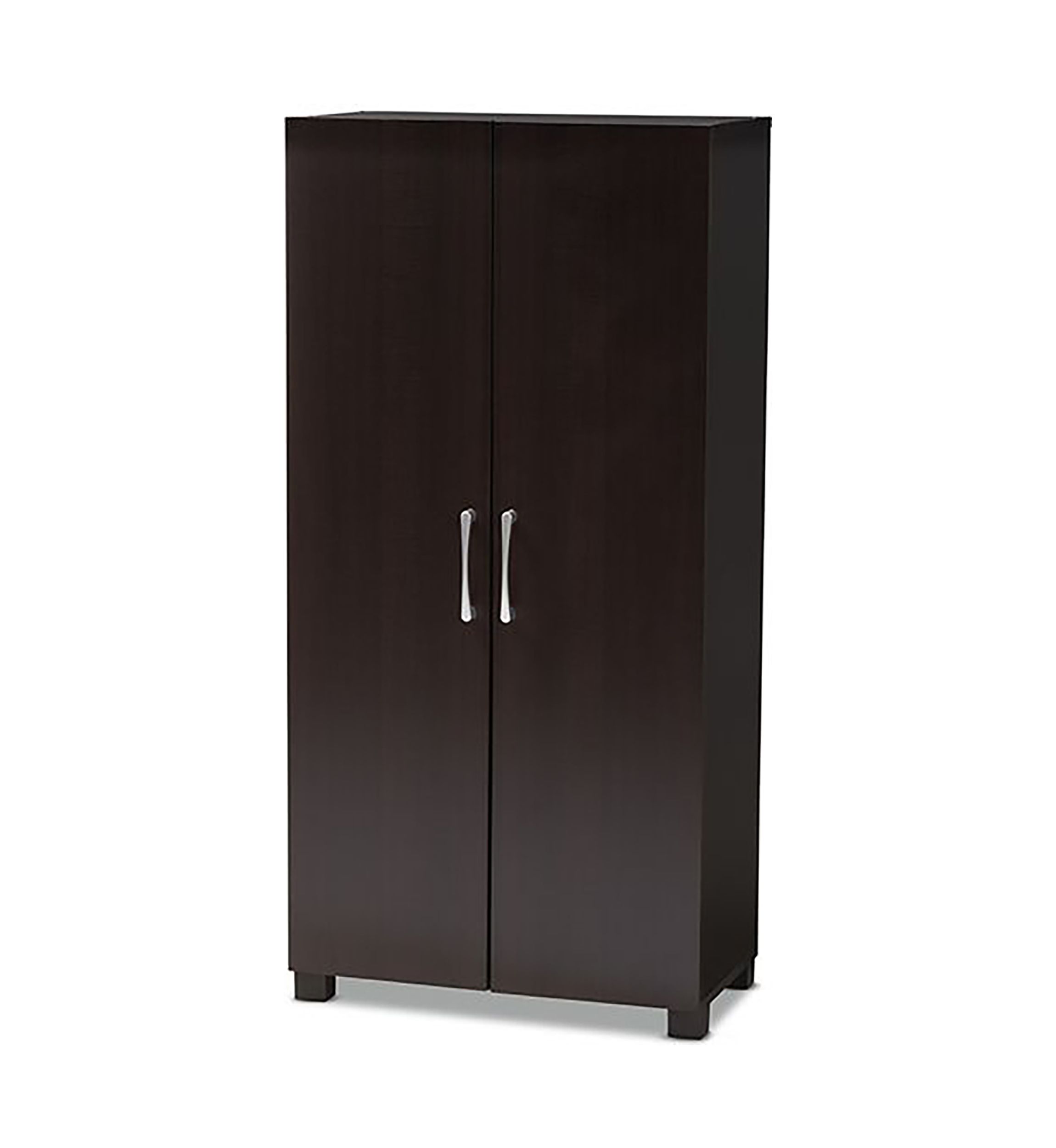 Marine Modern and Contemporary Wenge Dark Brown Finished 2-Door Wood Entryway Shoe Storage Cabinet