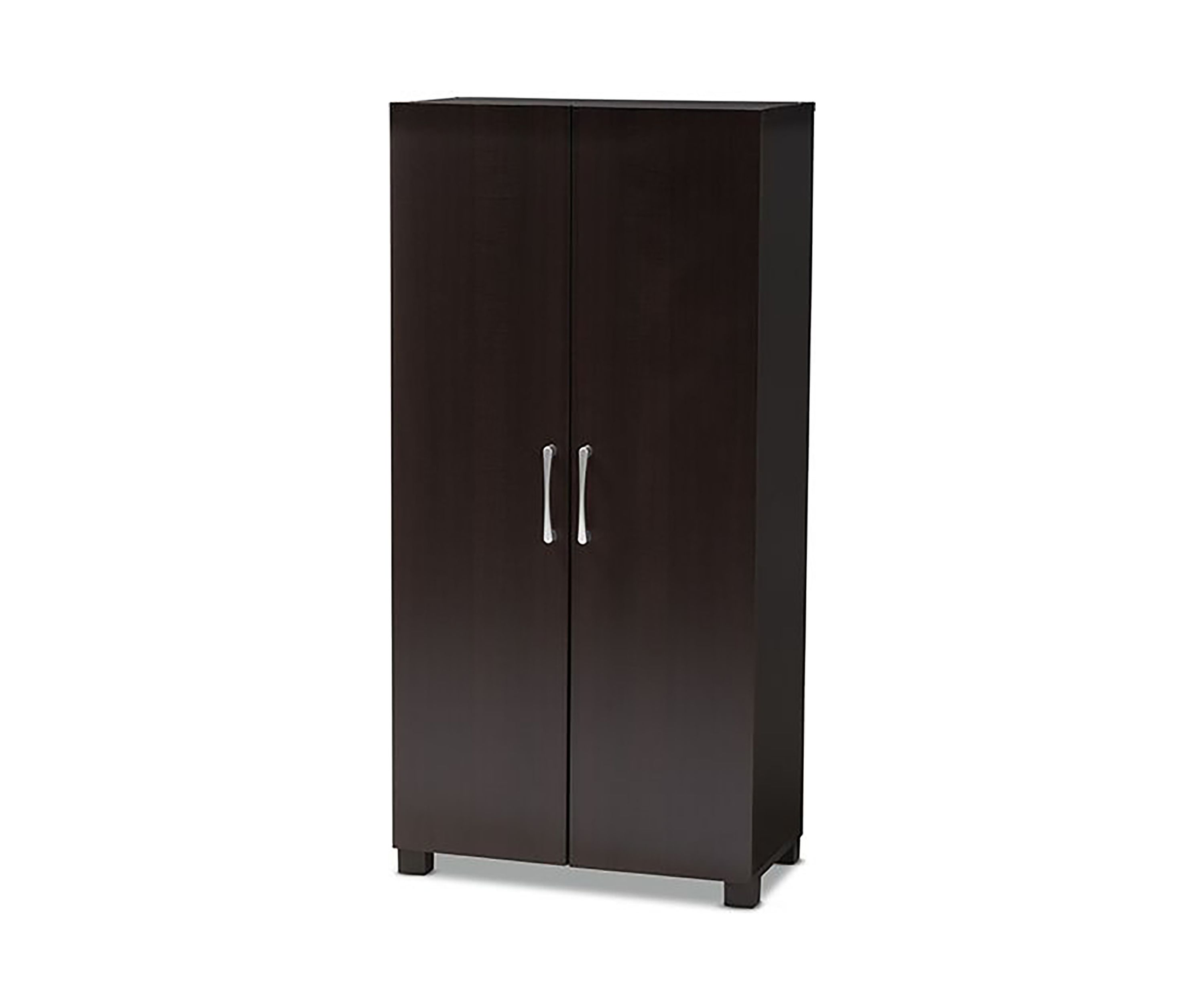 Marine Modern and Contemporary Wenge Dark Brown Finished 2-Door Wood Entryway Shoe Storage Cabinet