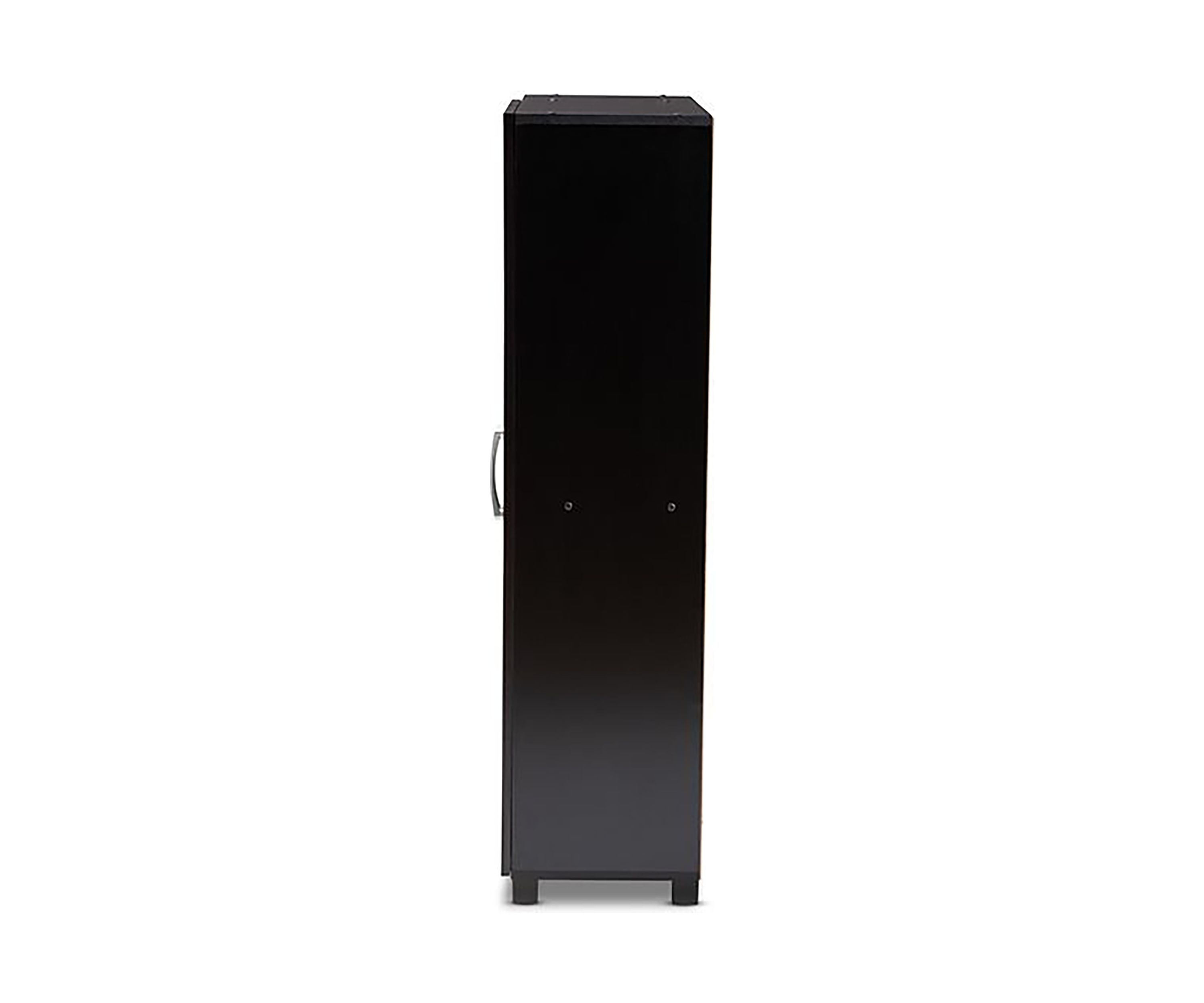 Marine Modern and Contemporary Wenge Dark Brown Finished 2-Door Wood Entryway Shoe Storage Cabinet with Open Shelves