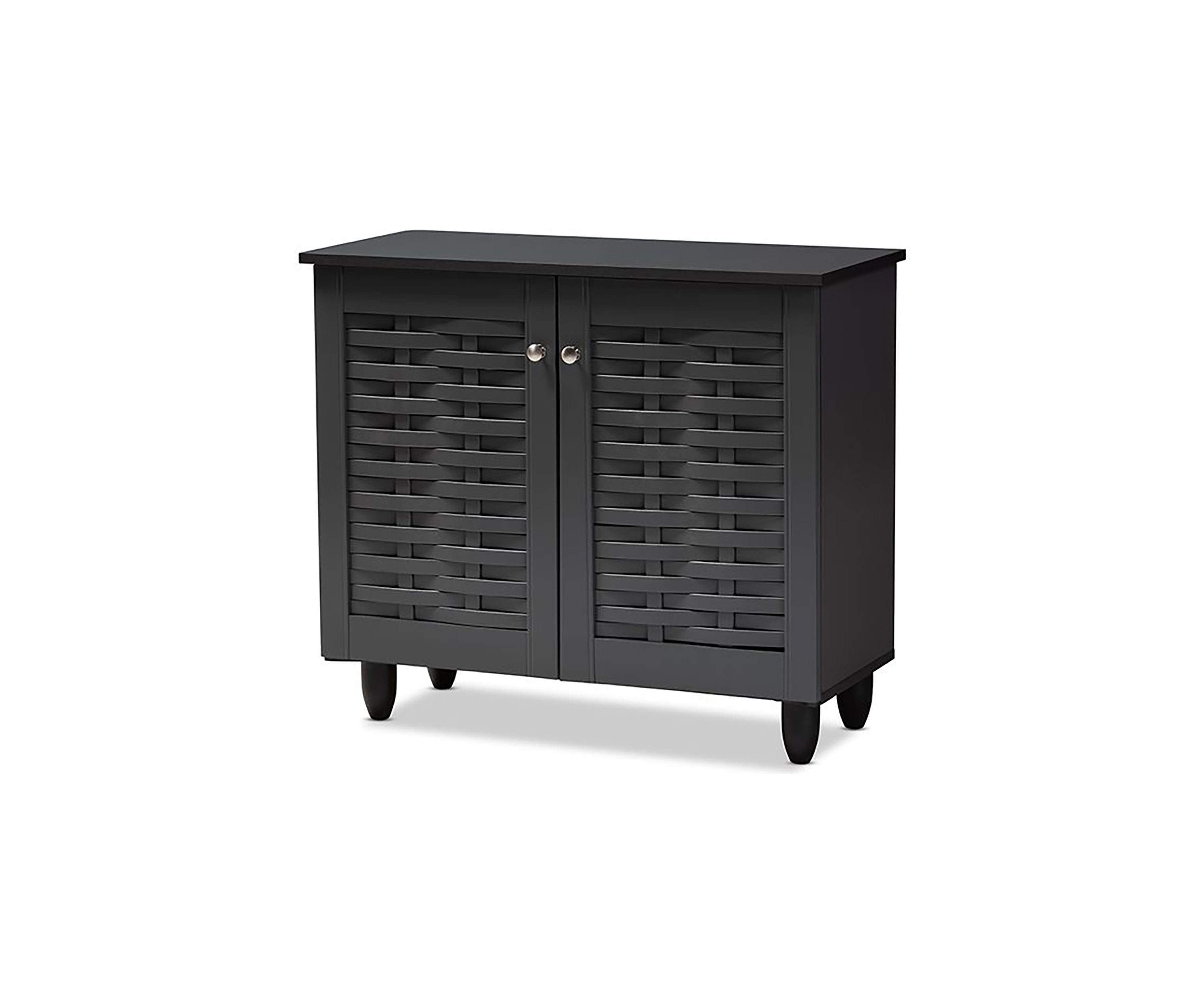 Winda Modern and Contemporary Dark Gray 2-Door Wooden Entryway Shoe Storage Cabinet