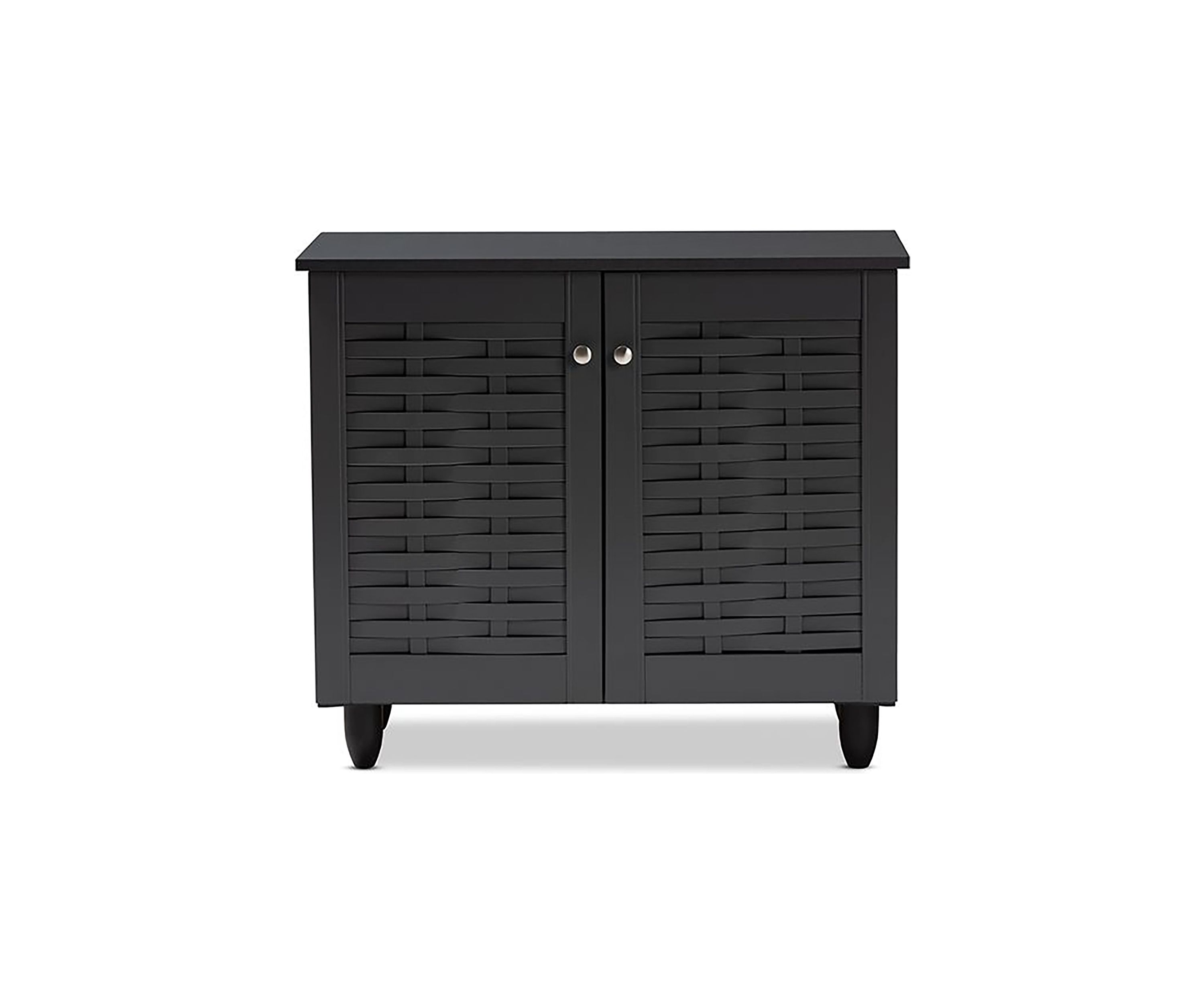 Winda Modern and Contemporary Dark Gray 2-Door Wooden Entryway Shoe Storage Cabinet