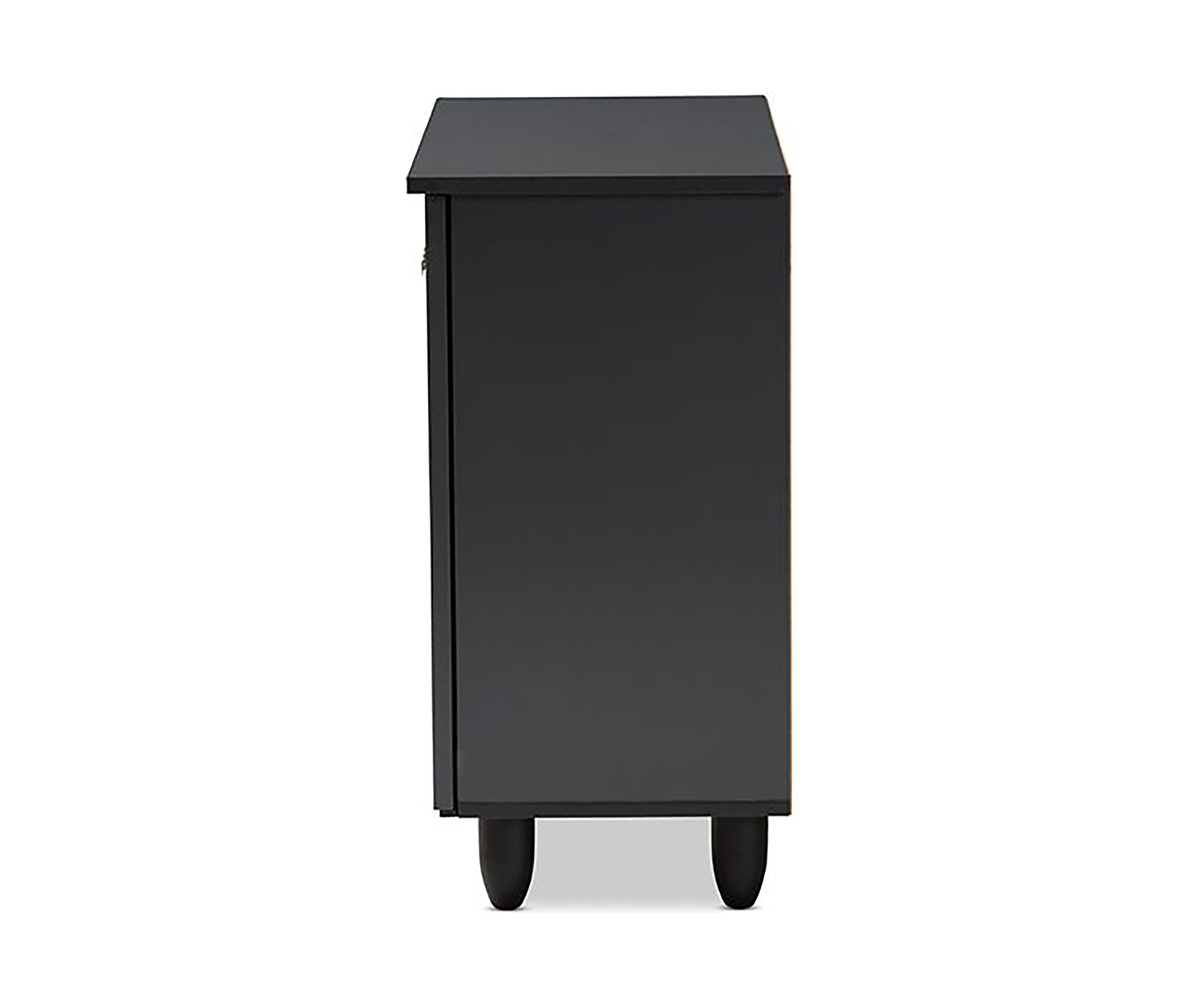 Winda Modern and Contemporary Dark Gray 2-Door Wooden Entryway Shoe Storage Cabinet