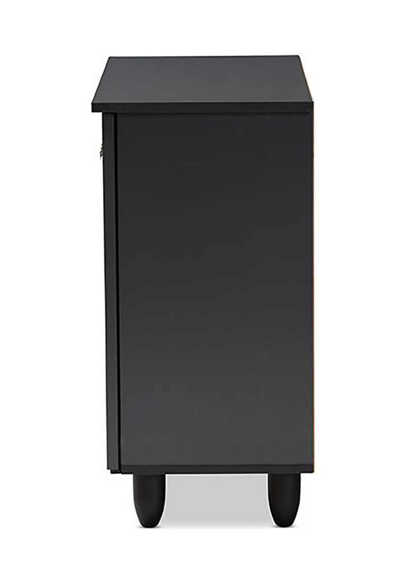 Winda Modern and Contemporary Dark Gray 2-Door Wooden Entryway Shoe Storage Cabinet
