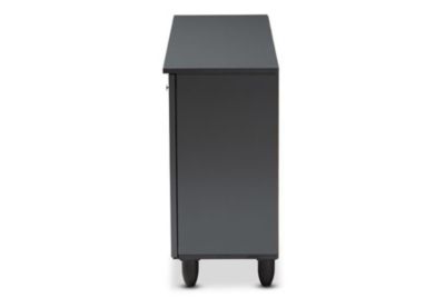 Fernanda Modern and Contemporary Dark Gray 3-Door Wooden Entryway Shoe Storage Wide Cabinet