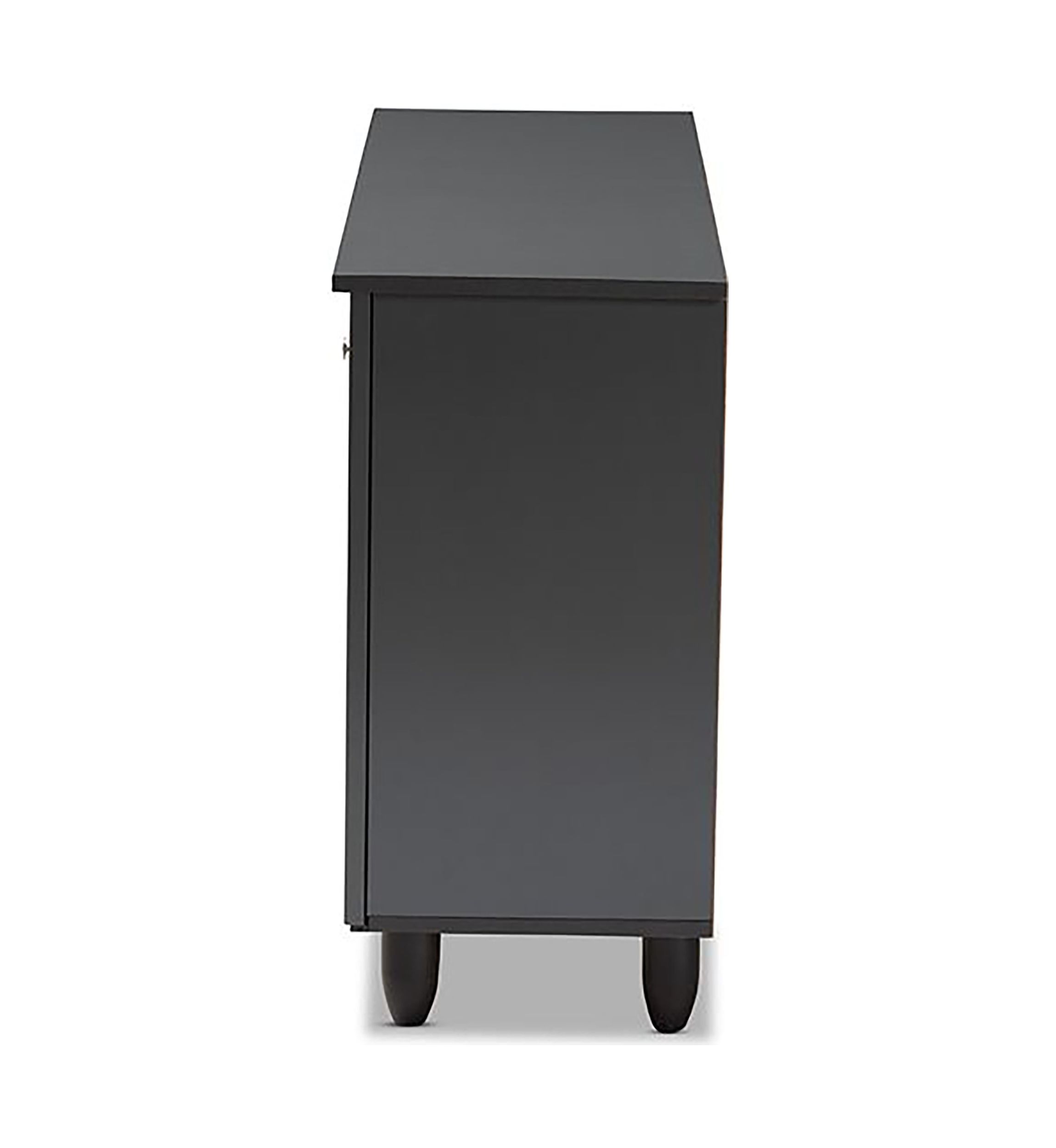 Winda Modern and Contemporary Dark Gray 3-Door Wooden Entryway Shoe Storage Cabinet