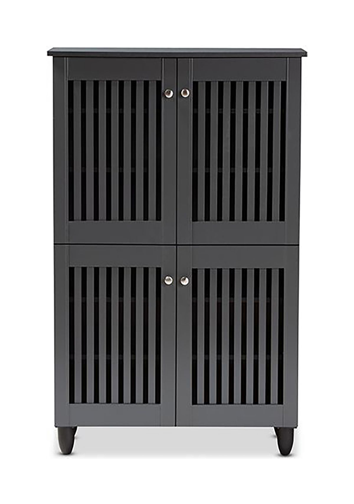 Fernanda Modern and Contemporary Dark Gray 4-Door Wooden Entryway Shoe Storage Cabinet