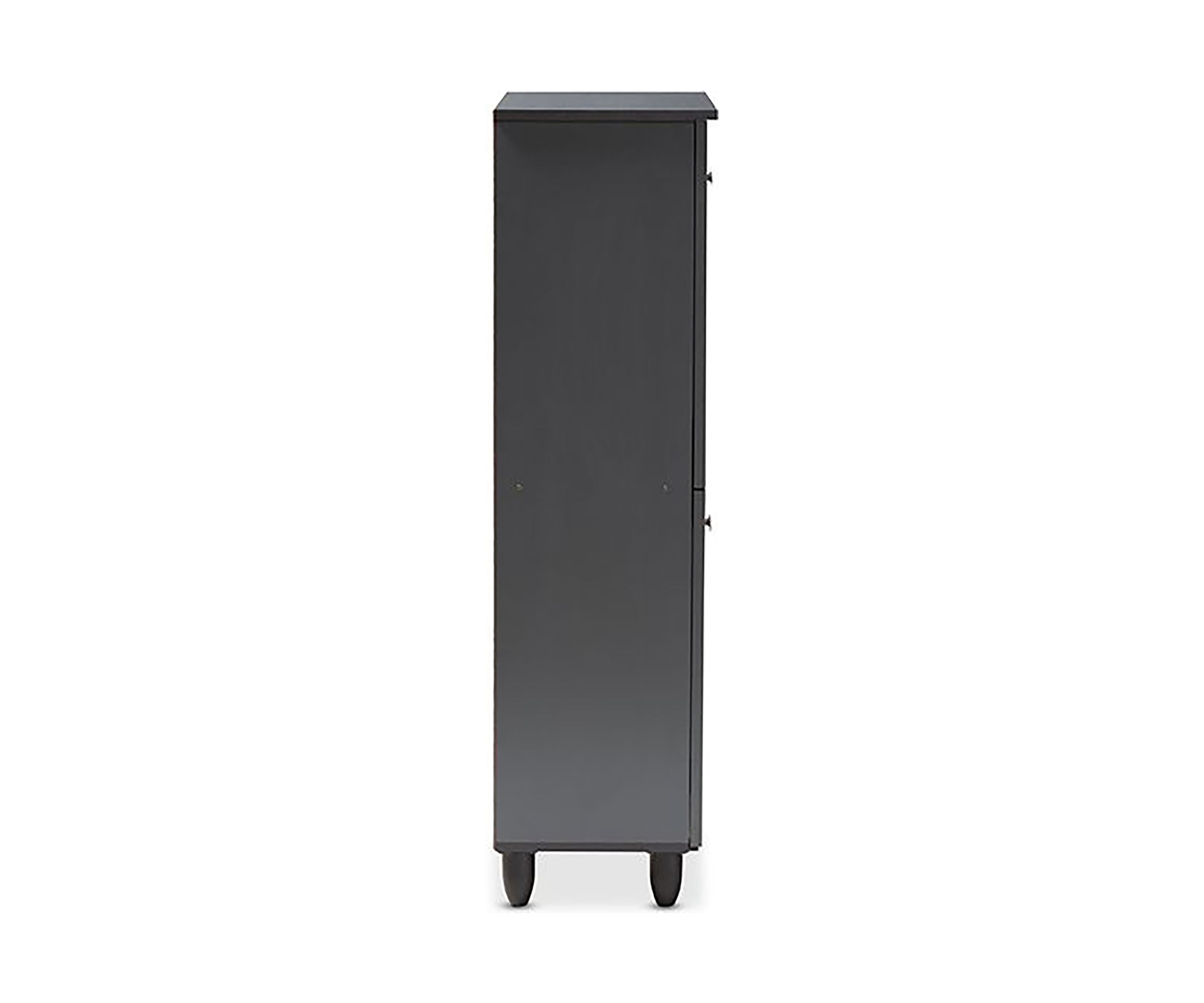 Fernanda Modern and Contemporary Dark Gray 4-Door Wooden Entryway Shoe Storage Cabinet