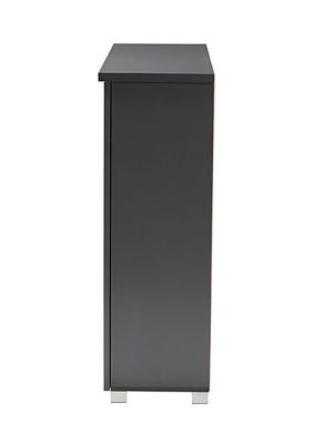 Adalwin Modern and Contemporary Dark Gray 3-Door Wooden Entryway Shoe Storage Cabinet