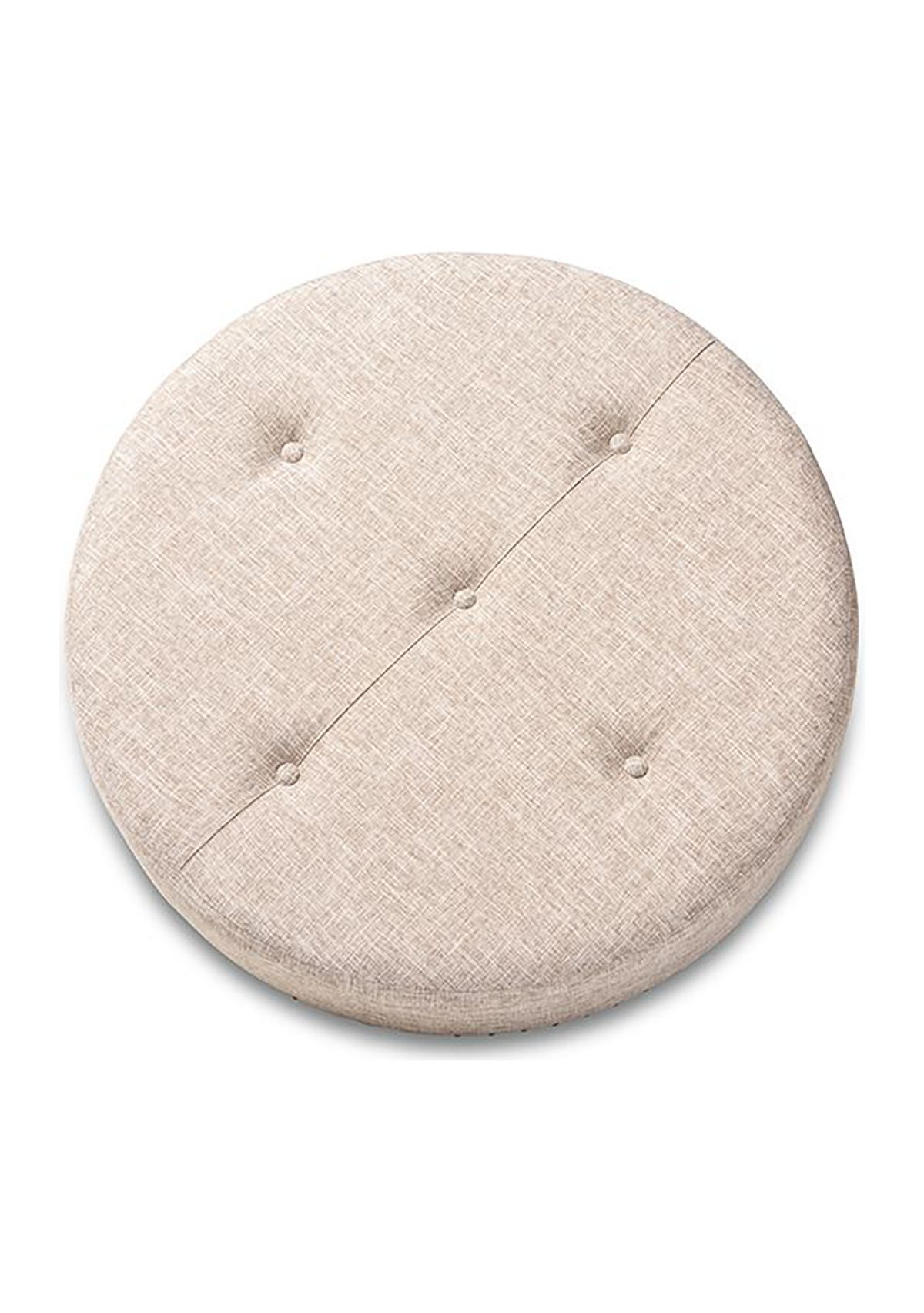 Vinet Modern and Contemporary Beige Fabric Upholstered Natural Wood Cocktail Ottoman