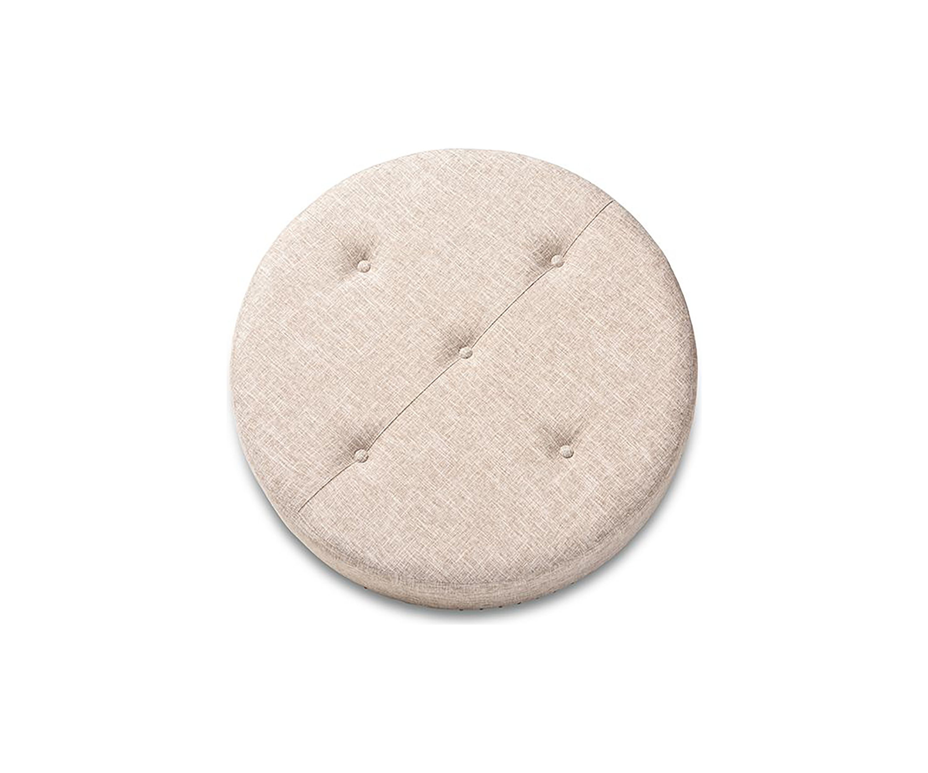 Vinet Modern and Contemporary Beige Fabric Upholstered Natural Wood Cocktail Ottoman