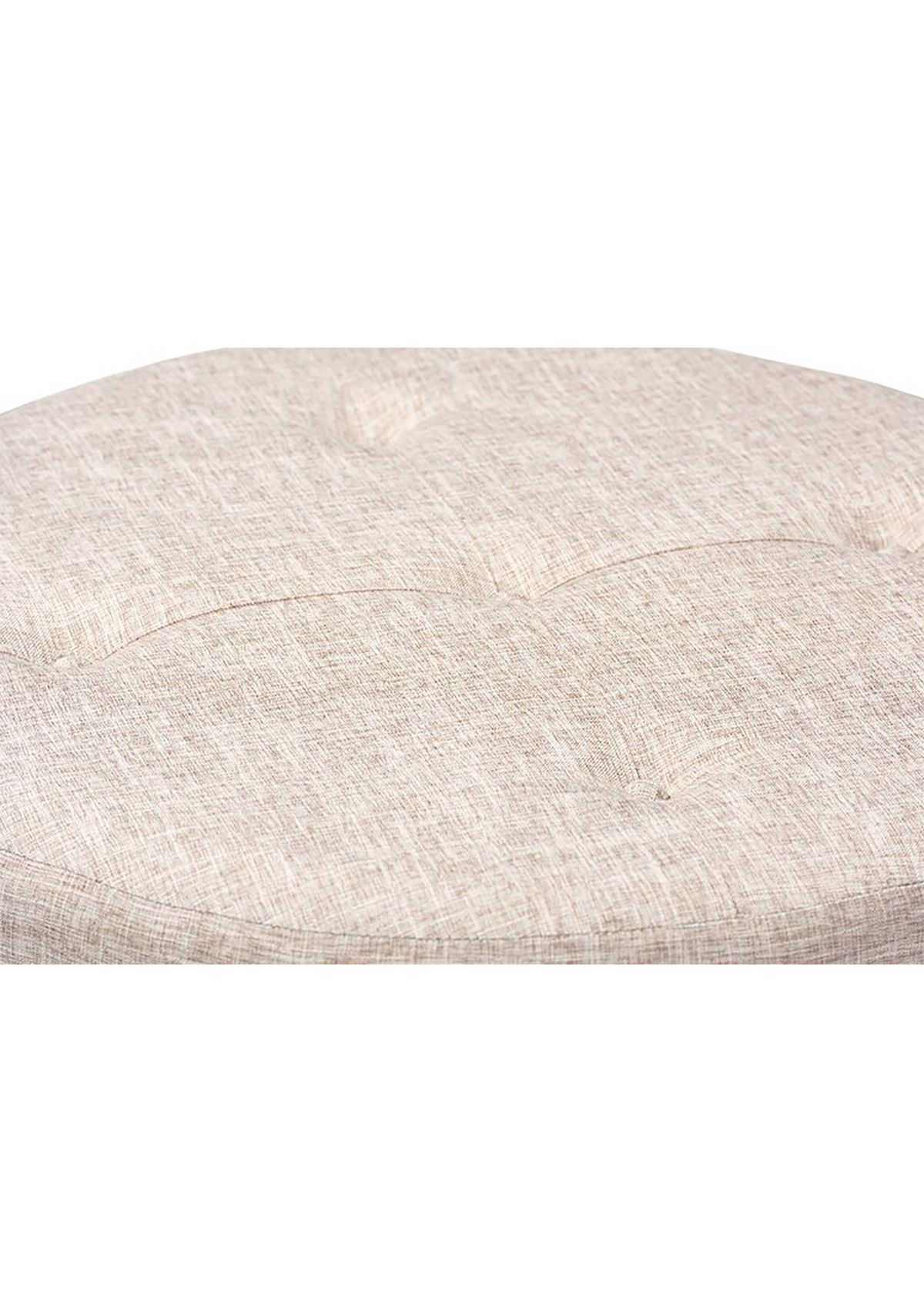 Vinet Modern and Contemporary Beige Fabric Upholstered Natural Wood Cocktail Ottoman