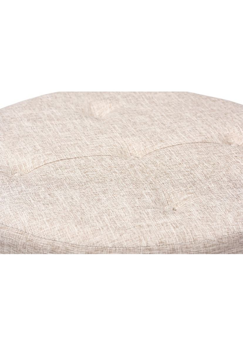 Vinet Modern and Contemporary Beige Fabric Upholstered Natural Wood Cocktail Ottoman