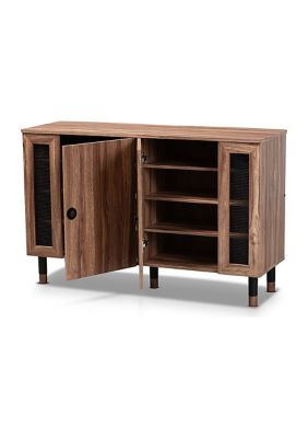 Valina Modern and Contemporary 2-Door Wood Entryway Shoe Storage Cabinet with Screen Inserts