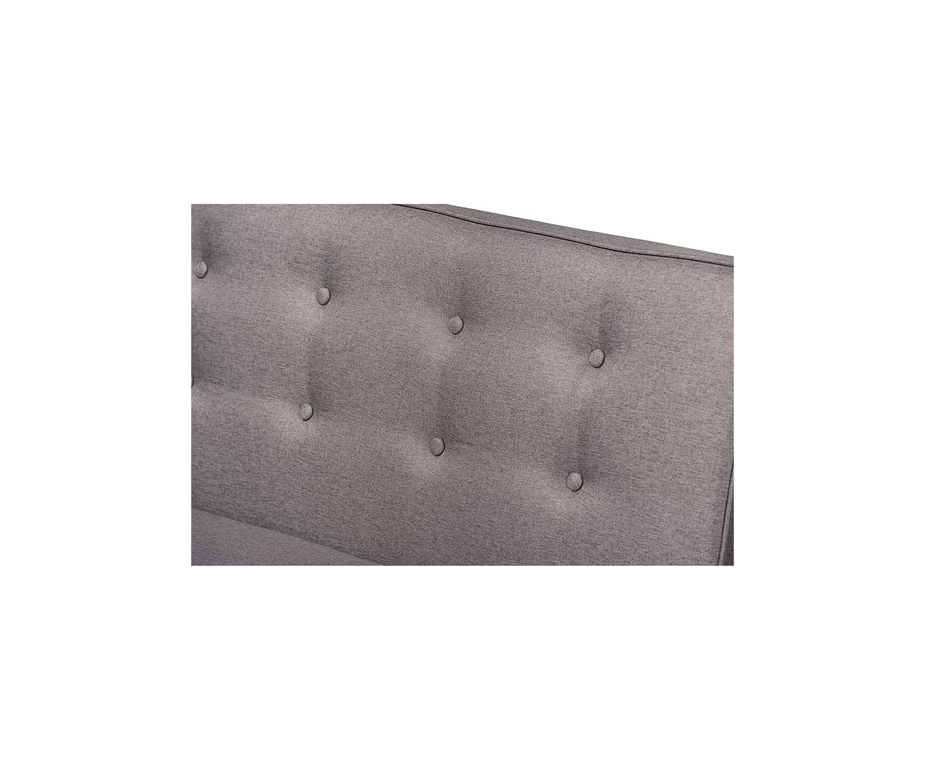 Arvid Mid-Century Modern Gray Fabric Upholstered 3-Piece Wood Dining Nook Set