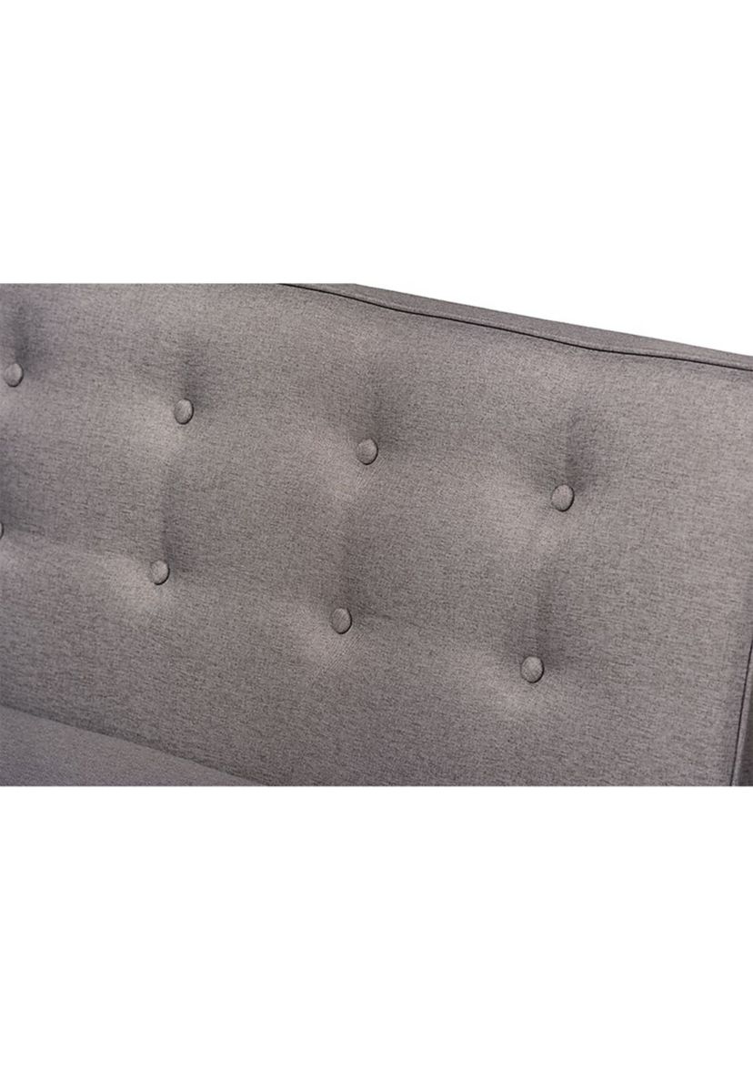 Arvid Mid-Century Modern Gray Fabric Upholstered 3-Piece Wood Dining Nook Set