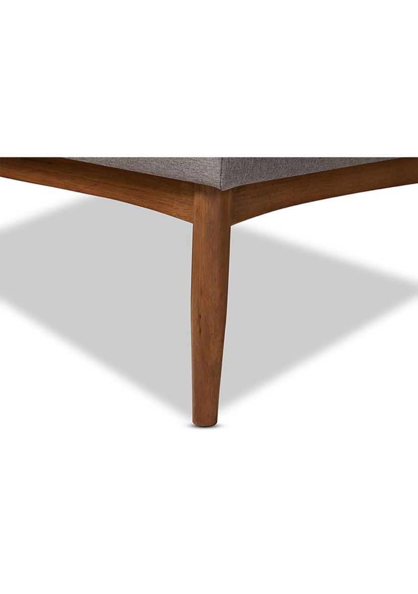 Arvid Mid-Century Modern Gray Fabric Upholstered 3-Piece Wood Dining Nook Set