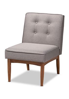Arvid Mid-Century Modern Gray Fabric Upholstered Wood Dining Chair