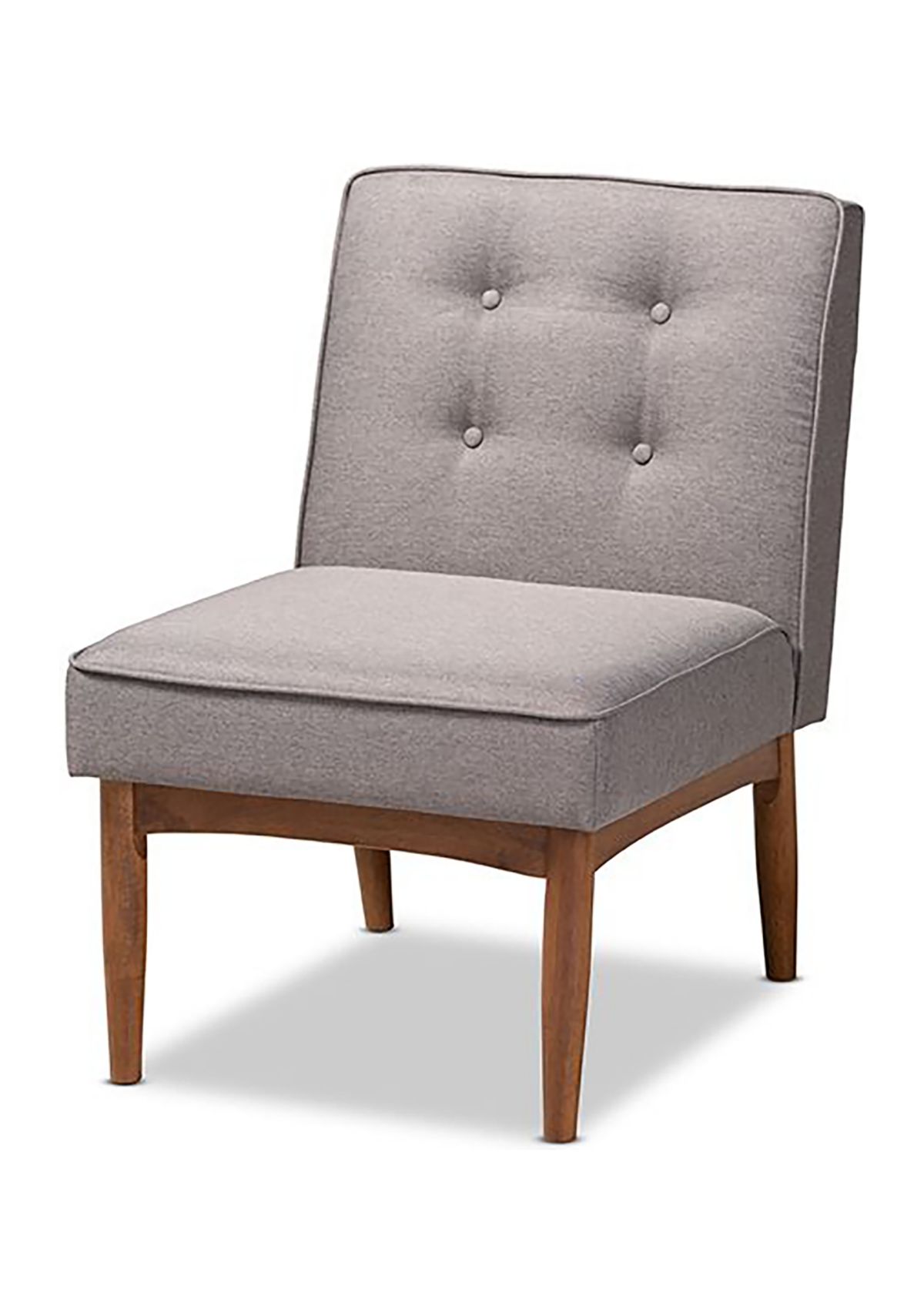 Arvid Mid-Century Modern Gray Fabric Upholstered Wood Dining Chair