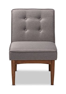 Arvid Mid-Century Modern Gray Fabric Upholstered Wood Dining Chair