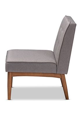 Arvid Mid-Century Modern Gray Fabric Upholstered Wood Dining Chair