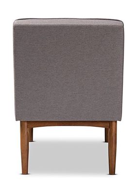 Arvid Mid-Century Modern Gray Fabric Upholstered Wood Dining Chair