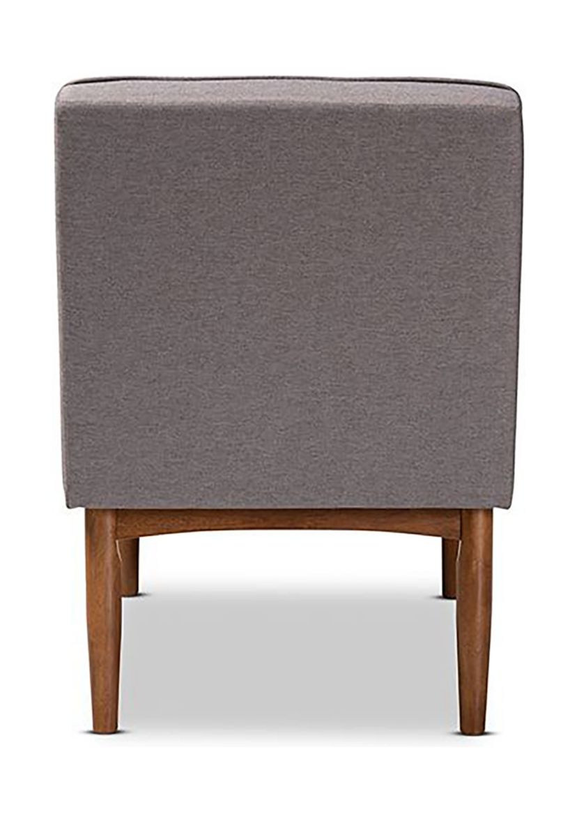 Arvid Mid-Century Modern Gray Fabric Upholstered Wood Dining Chair