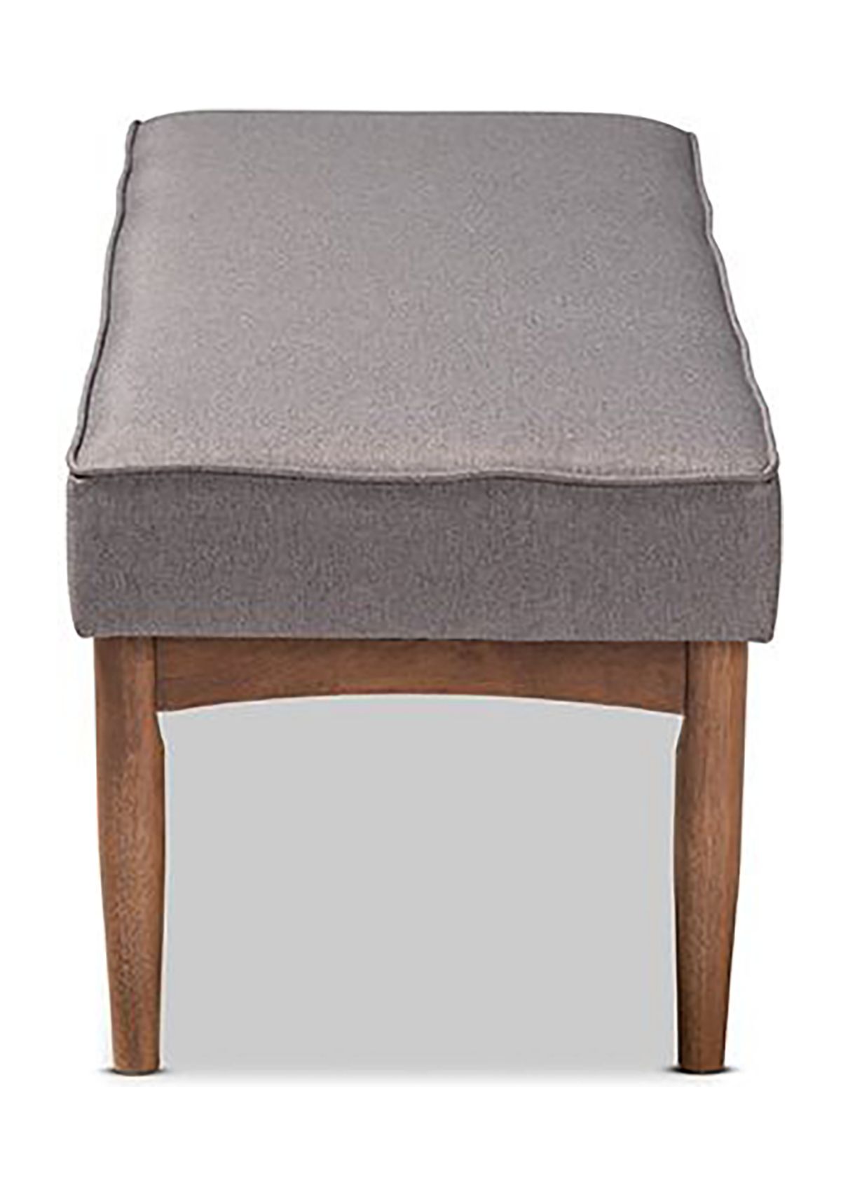 Arvid Mid-Century Modern Gray Fabric Upholstered Wood Dining Bench