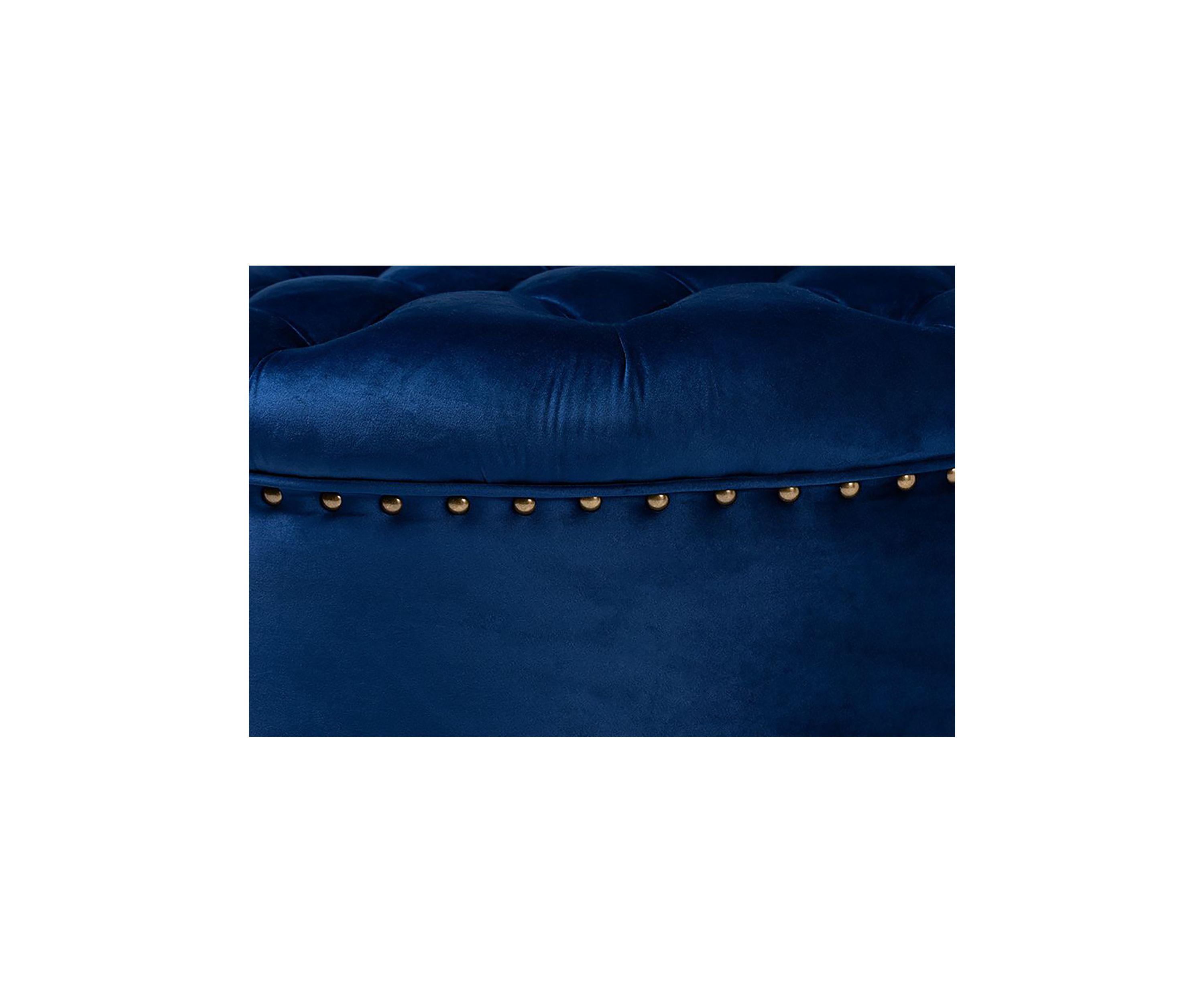 Iglehart Modern and Contemporary Royal Blue Velvet Fabric Upholstered Tufted Cocktail Ottoman