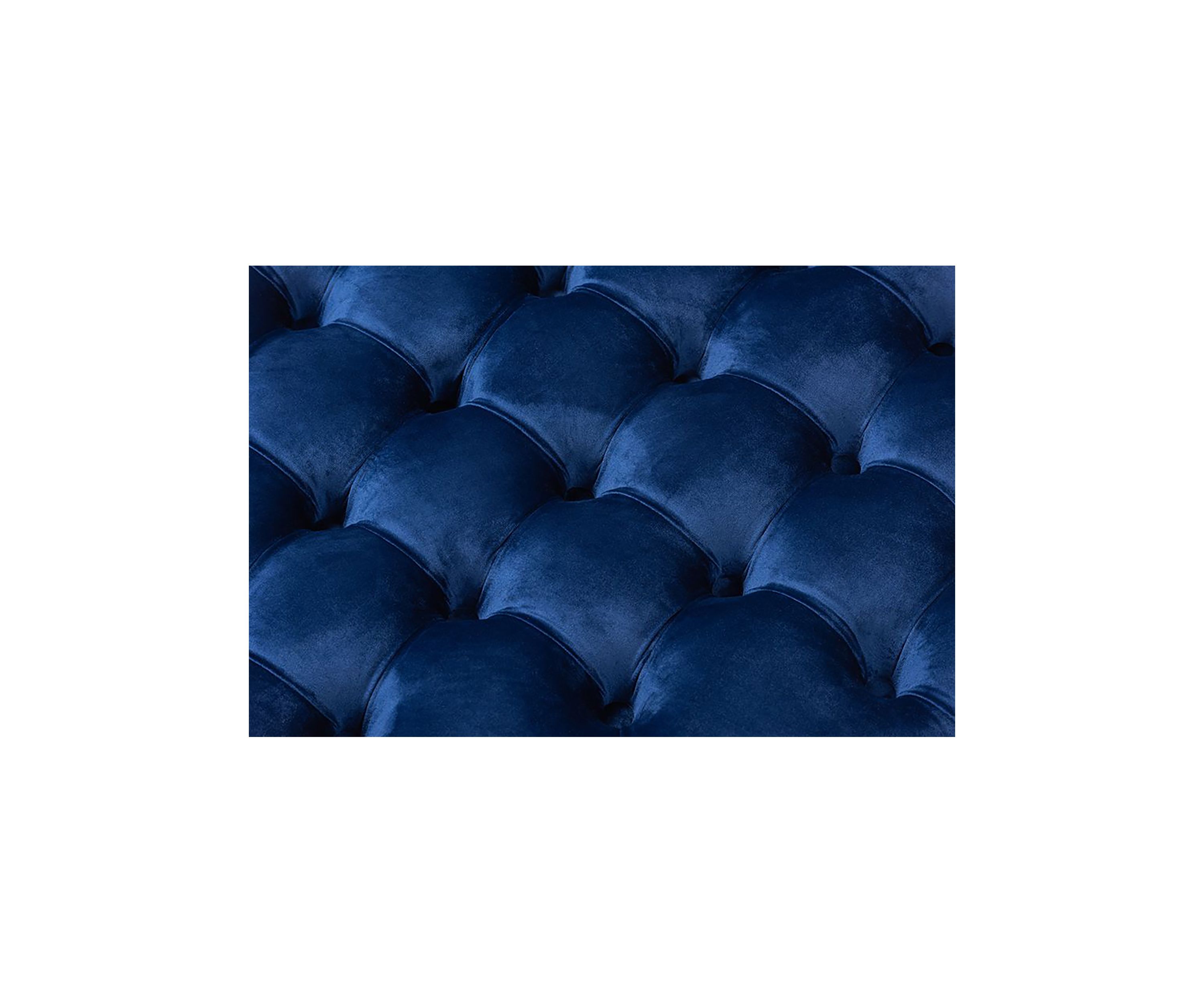 Iglehart Modern and Contemporary Royal Blue Velvet Fabric Upholstered Tufted Cocktail Ottoman