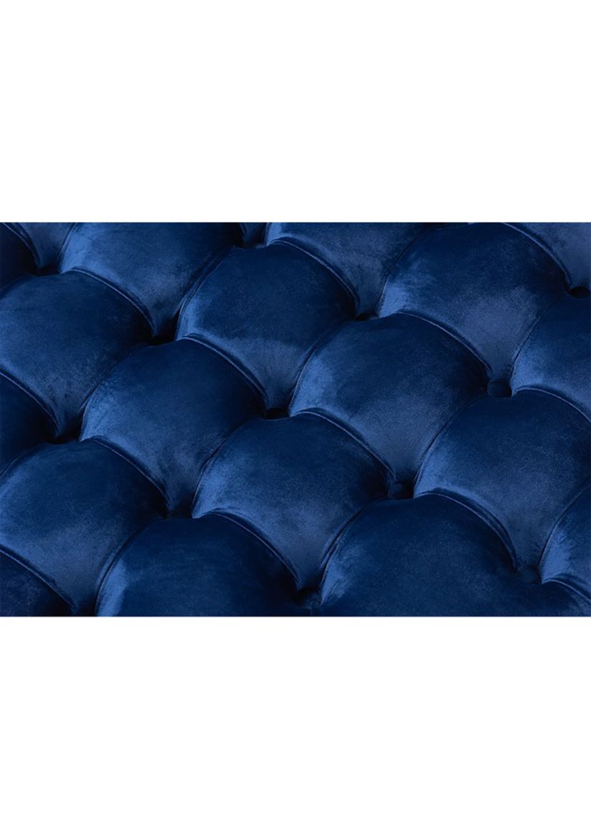 Iglehart Modern and Contemporary Royal Blue Velvet Fabric Upholstered Tufted Cocktail Ottoman