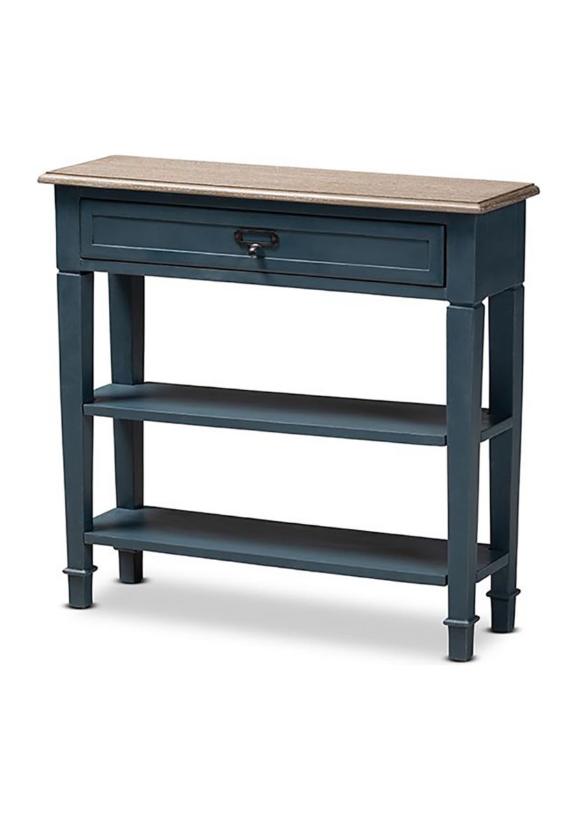 Dauphine French Provincial Blue Spruce Fiinished Wood Accent Console Table