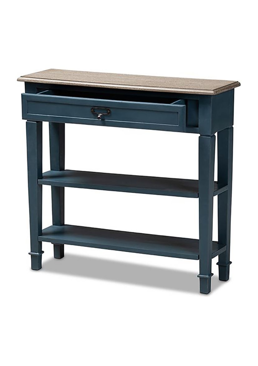 Dauphine French Provincial Blue Spruce Fiinished Wood Accent Console Table