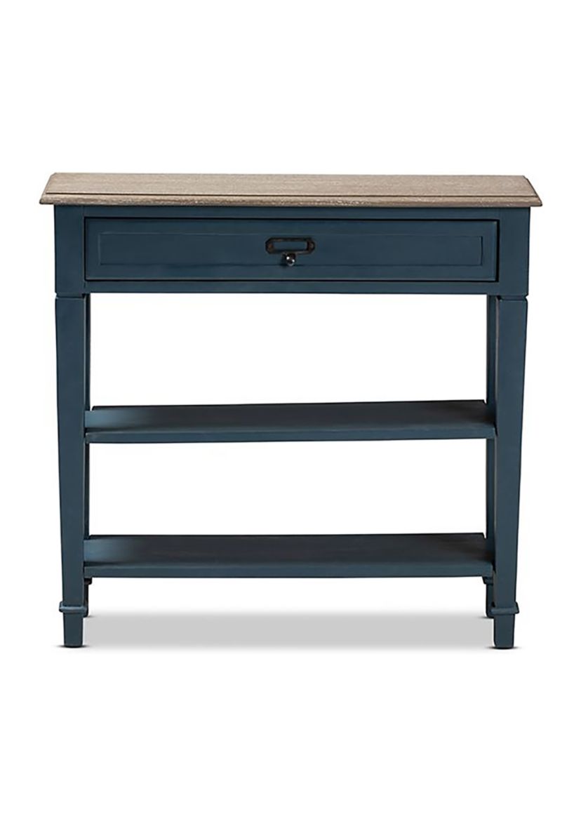 Dauphine French Provincial Blue Spruce Fiinished Wood Accent Console Table