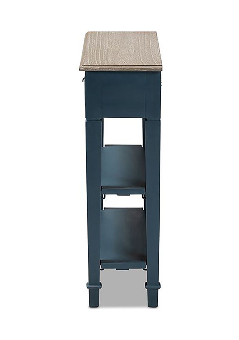 Dauphine French Provincial Blue Spruce Fiinished Wood Accent Console Table