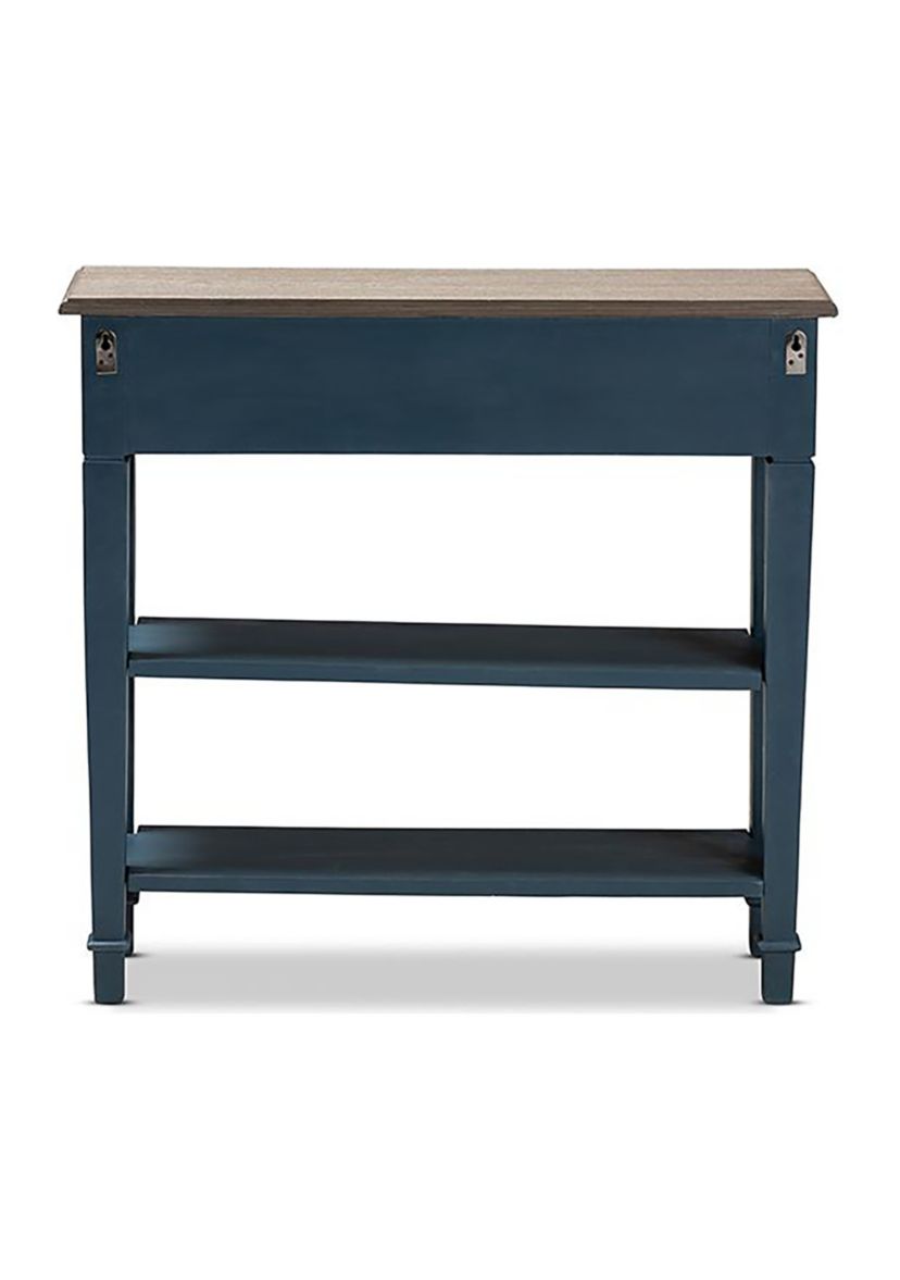 Dauphine French Provincial Blue Spruce Fiinished Wood Accent Console Table