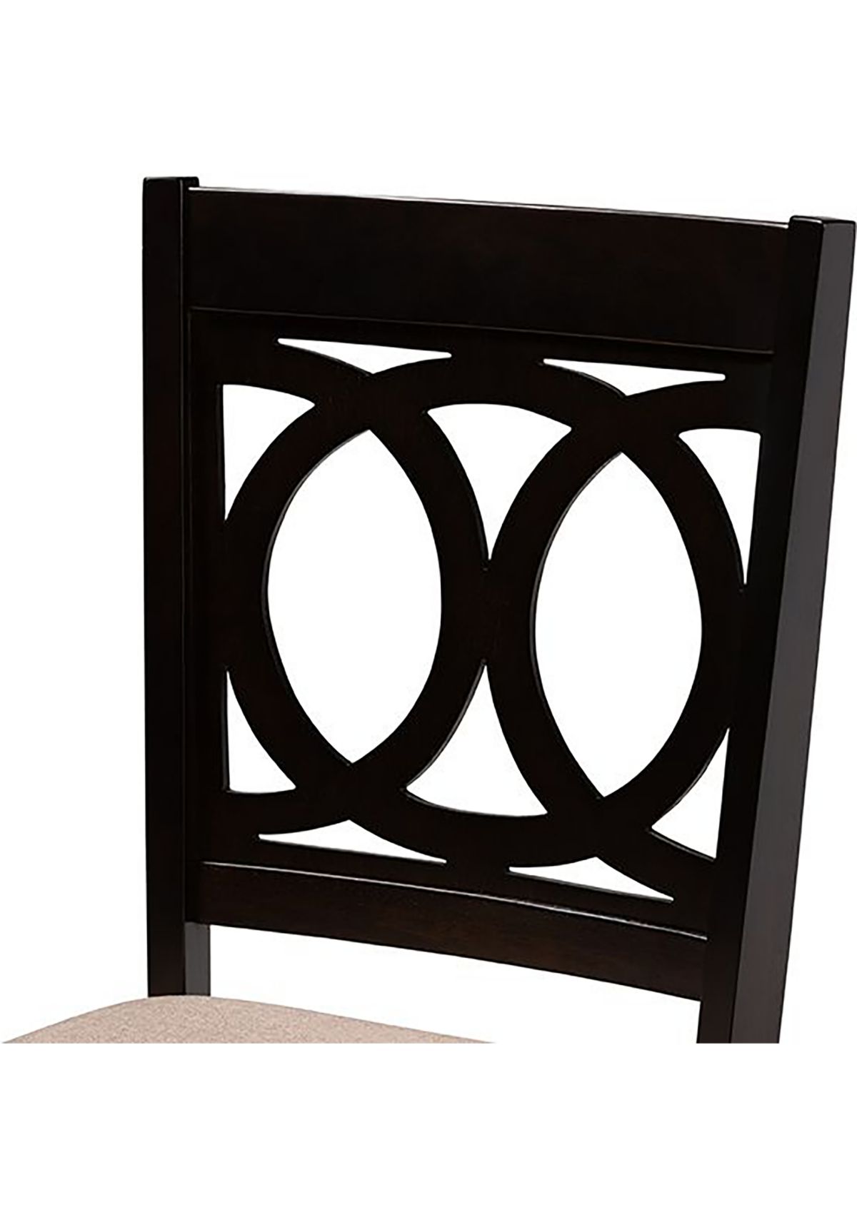 Lenoir Modern and Contemporary Sand Fabric Upholstered Espresso Brown Finished Wood Dining Chair