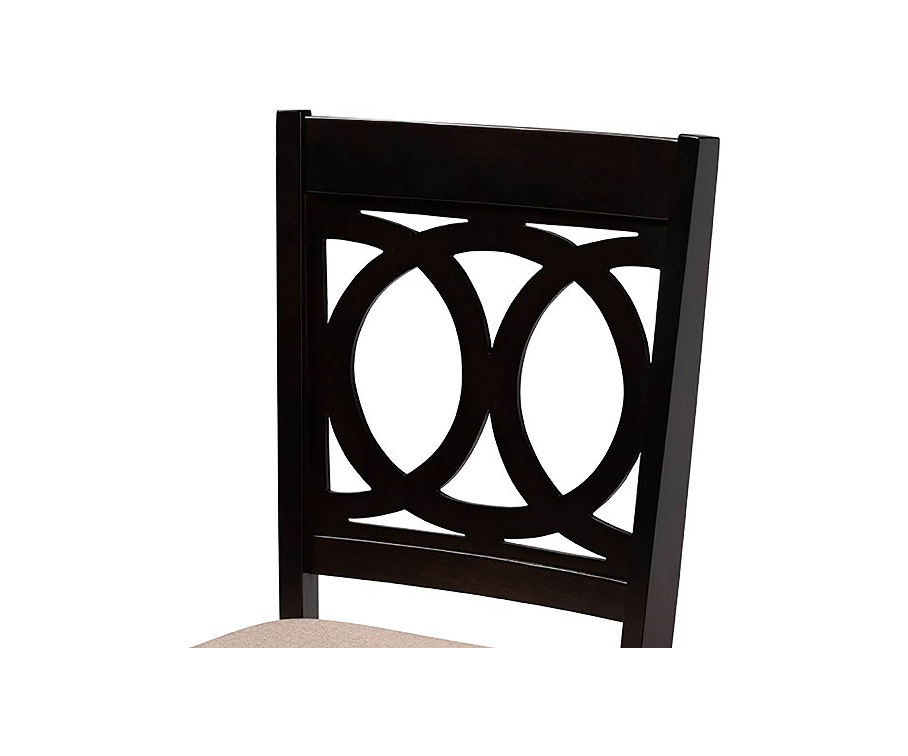 Lenoir Modern and Contemporary Sand Fabric Upholstered Espresso Brown Finished Wood Dining Chair