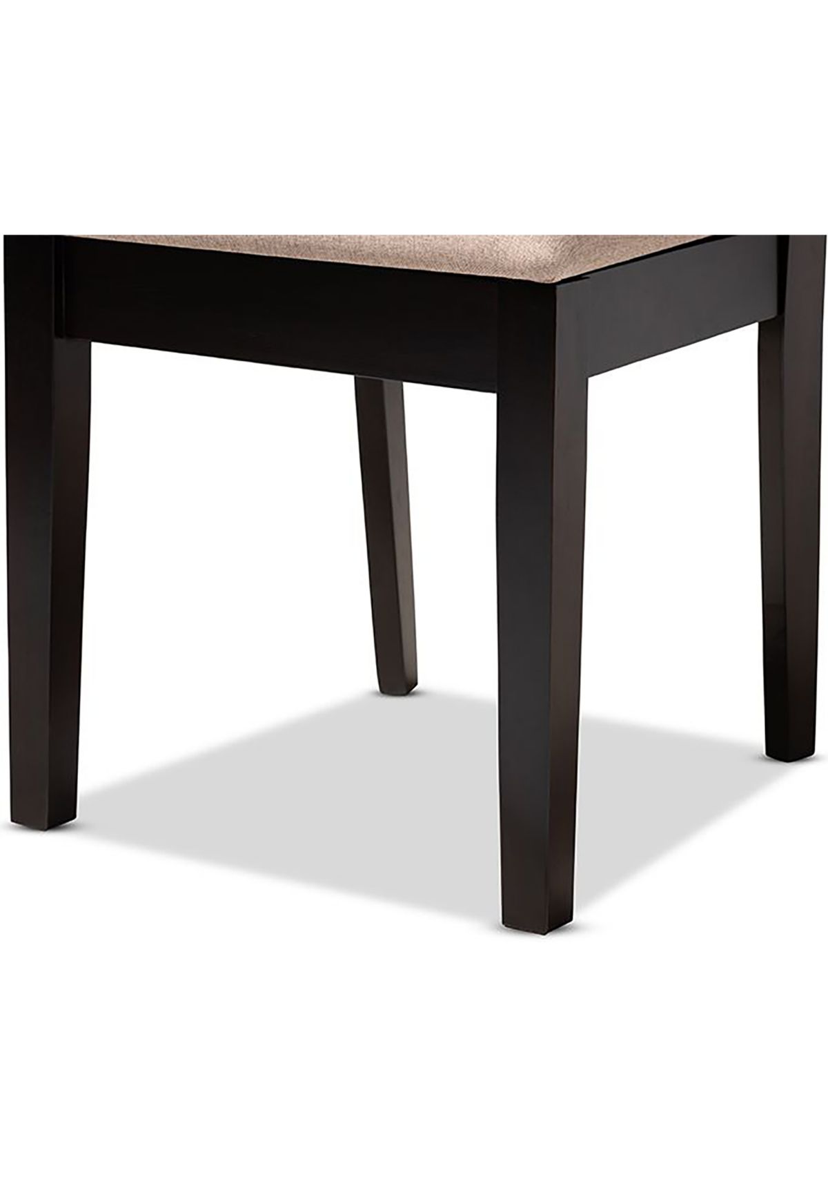 Lenoir Modern and Contemporary Sand Fabric Upholstered Espresso Brown Finished Wood Dining Chair