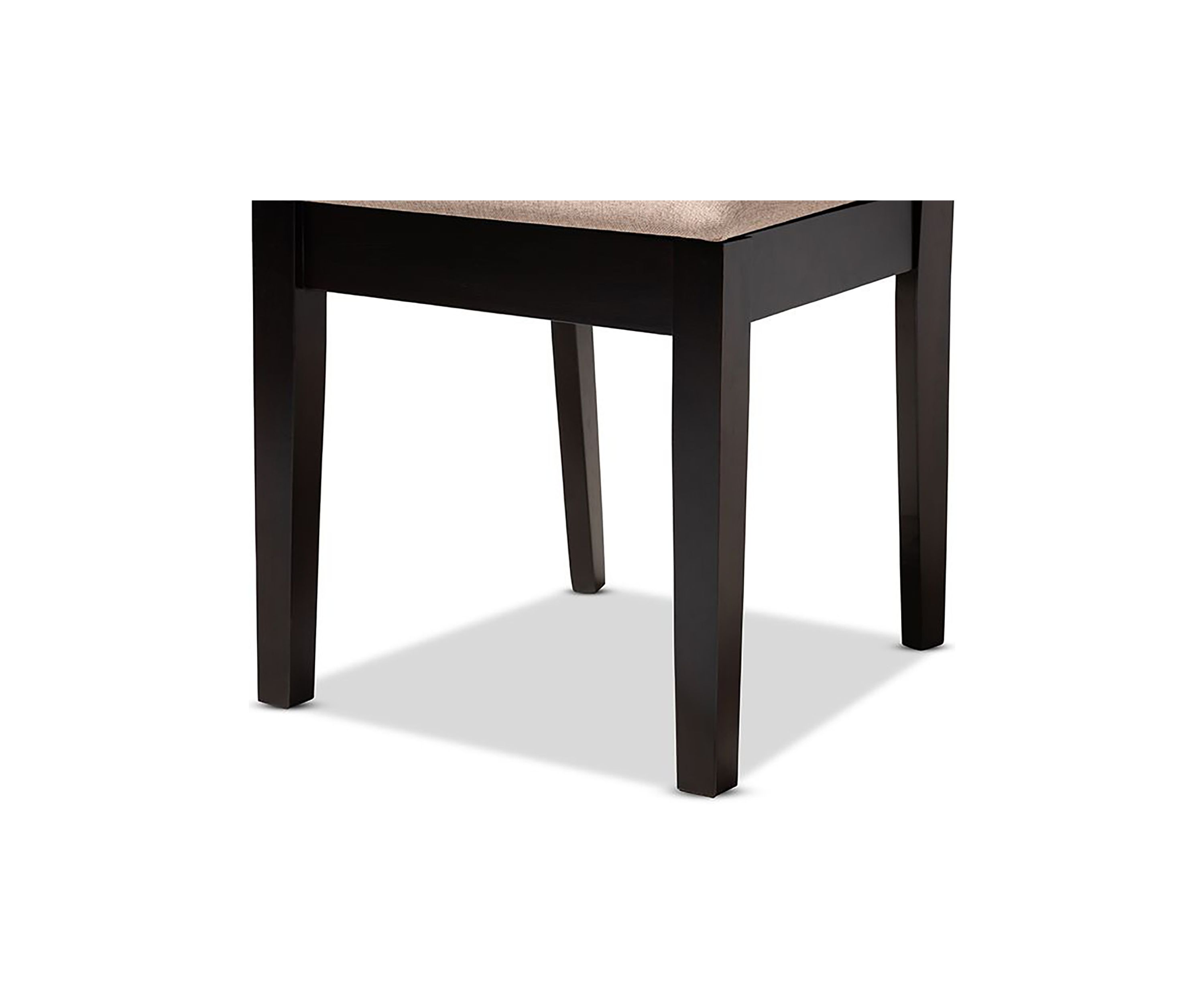 Lenoir Modern and Contemporary Sand Fabric Upholstered Espresso Brown Finished Wood Dining Chair