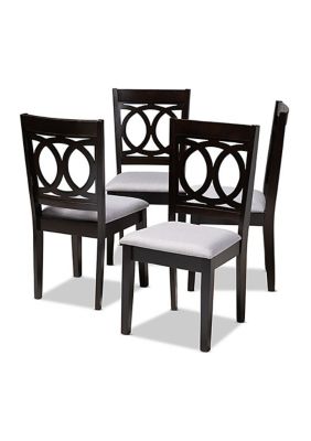 Baxton Studio Lenoir Modern and Contemporary Gray Fabric Upholstered Espresso Brown Finished Wood Dining Chair