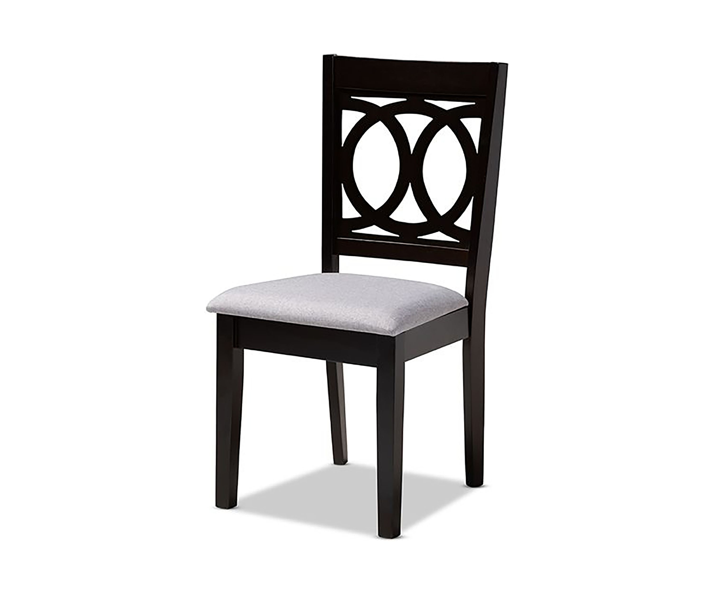 Lenoir Modern and Contemporary Gray Fabric Upholstered Espresso Brown Finished Wood Dining Chair