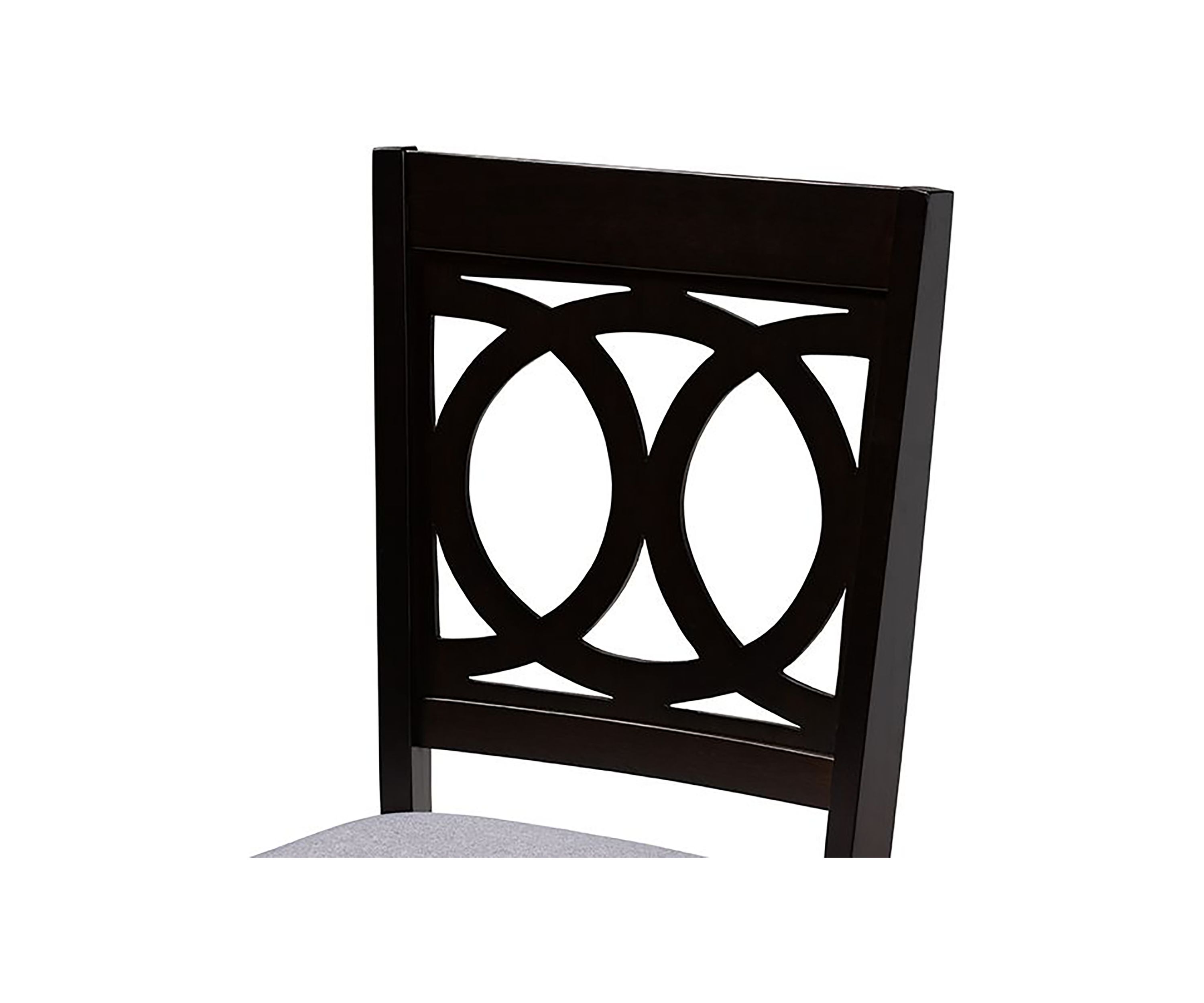 Lenoir Modern and Contemporary Gray Fabric Upholstered Espresso Brown Finished Wood Dining Chair